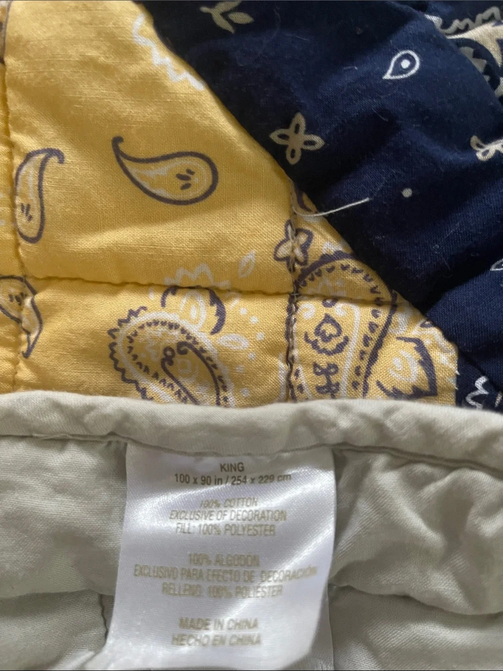 Paisley Cotton Bedspread Multi Colored Reversible Light Gray king